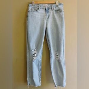 Levi's Light Wash Distressed Jeans- mid rise boyfriend